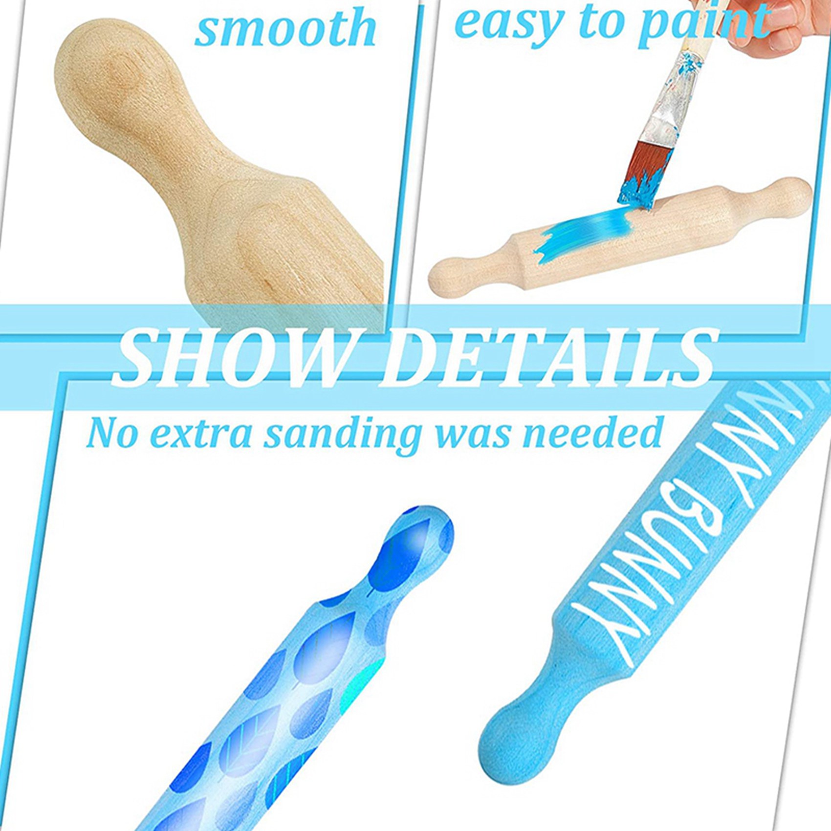 Kitchen Roller Baking - ABVG-40X Wooden Mini Rolling Pin 6