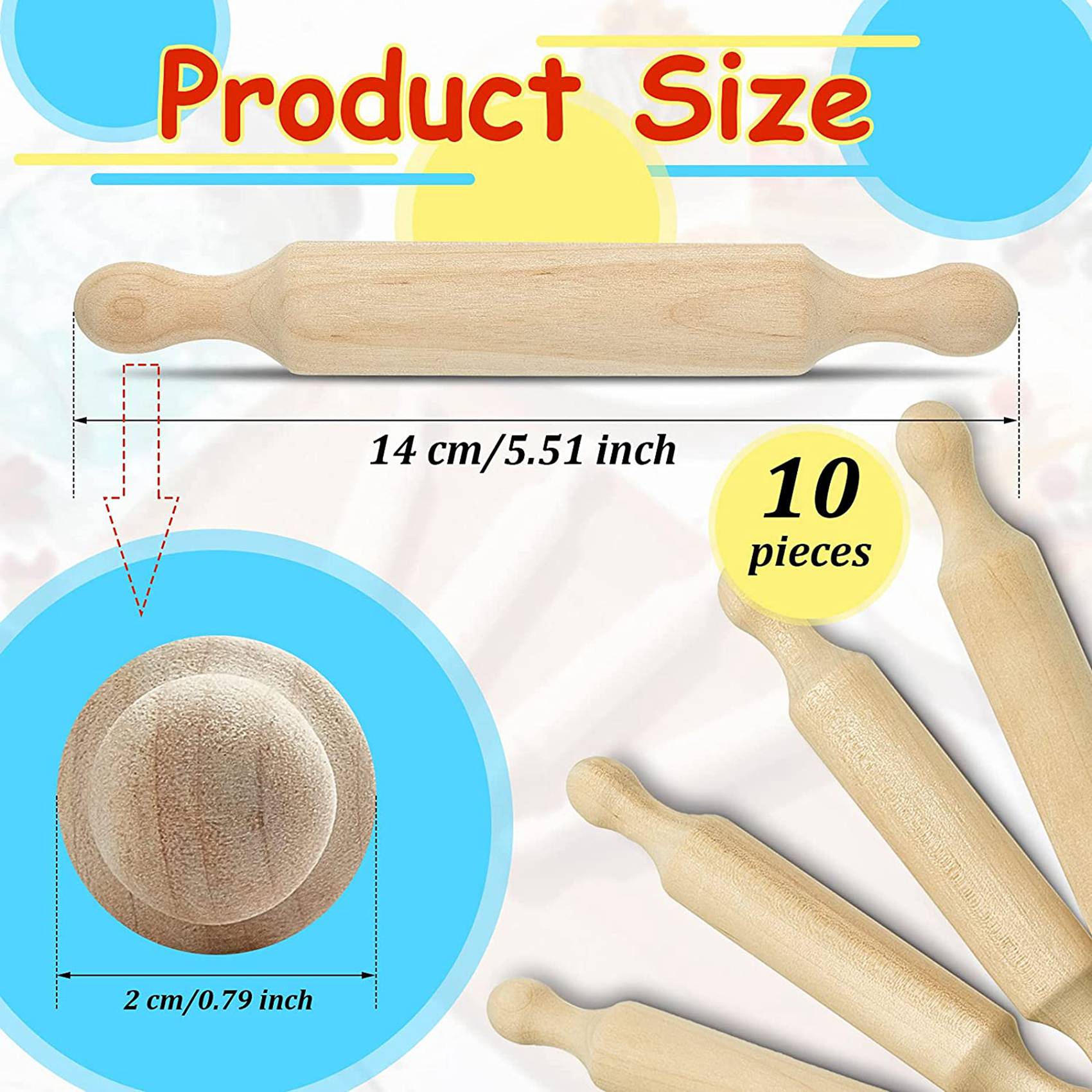 ABVG-40X Wooden Mini Rolling P - Kitchen Roller Baking recension och pris