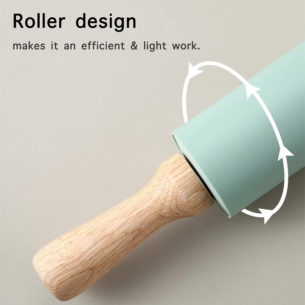 Non-Stick Silicone Rolling Pin - Kitchen Roller Baking recension och pris