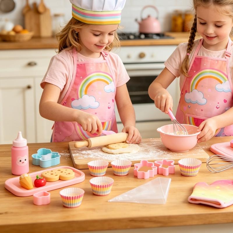 Kids Baking Apron Set With Glo - Kitchen Kids Baking Set recension och pris
