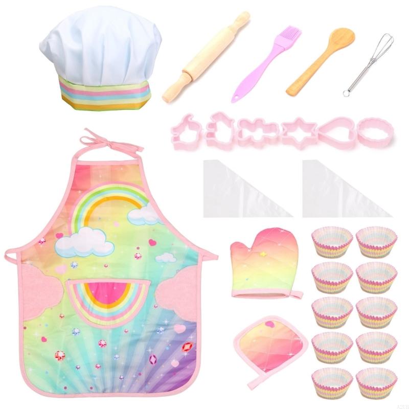 Kids Baking Apron Set With Glo - Kitchen Kids Baking Set recension och pris