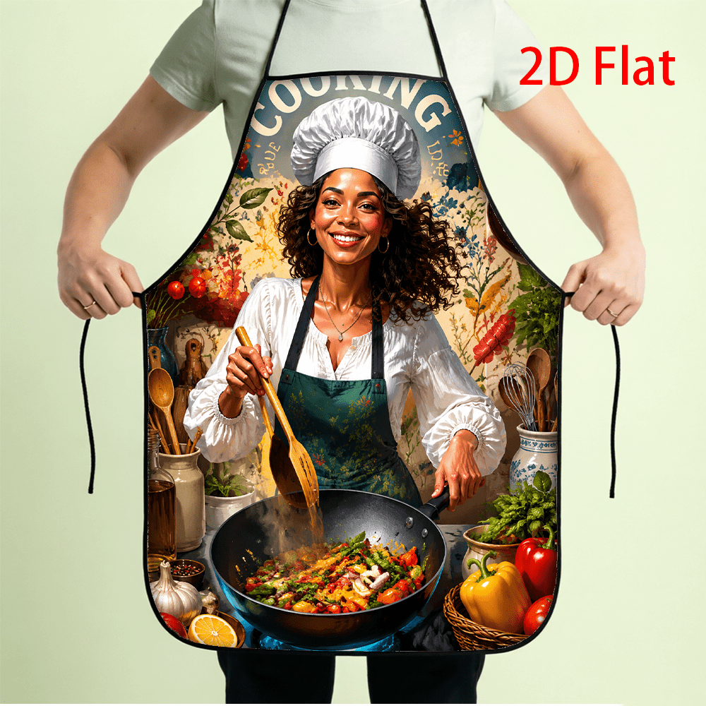 1pc 2D Flat Printed Female Che - Kitchen Baking Background recension och pris