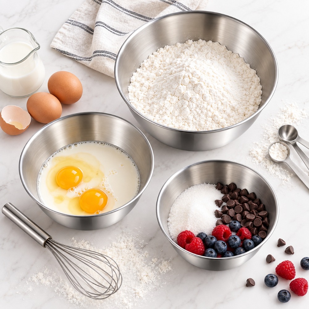 Stainless Steel Mixing Bowls 3 - Baking Kitchen Set recension och pris