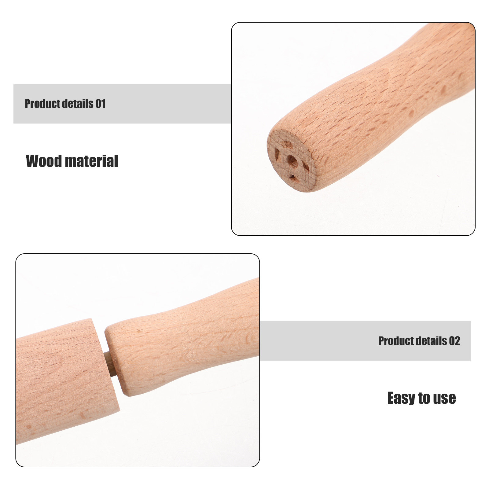 Wooden Rolling Pin 23cm Mini P - Kitchen Roller Baking recension och pris