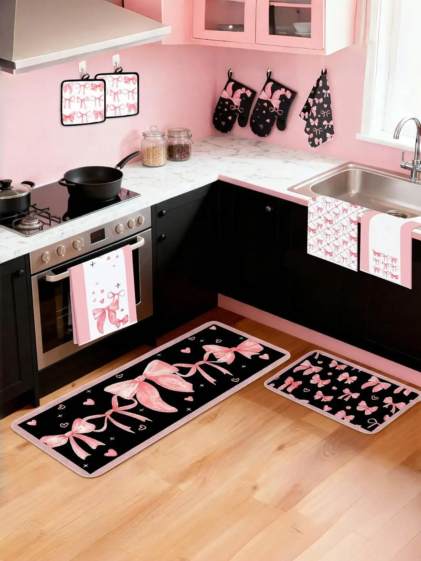 10PCS Pink Bow Kitchen Accesso - Baking Kitchen Set recension och pris