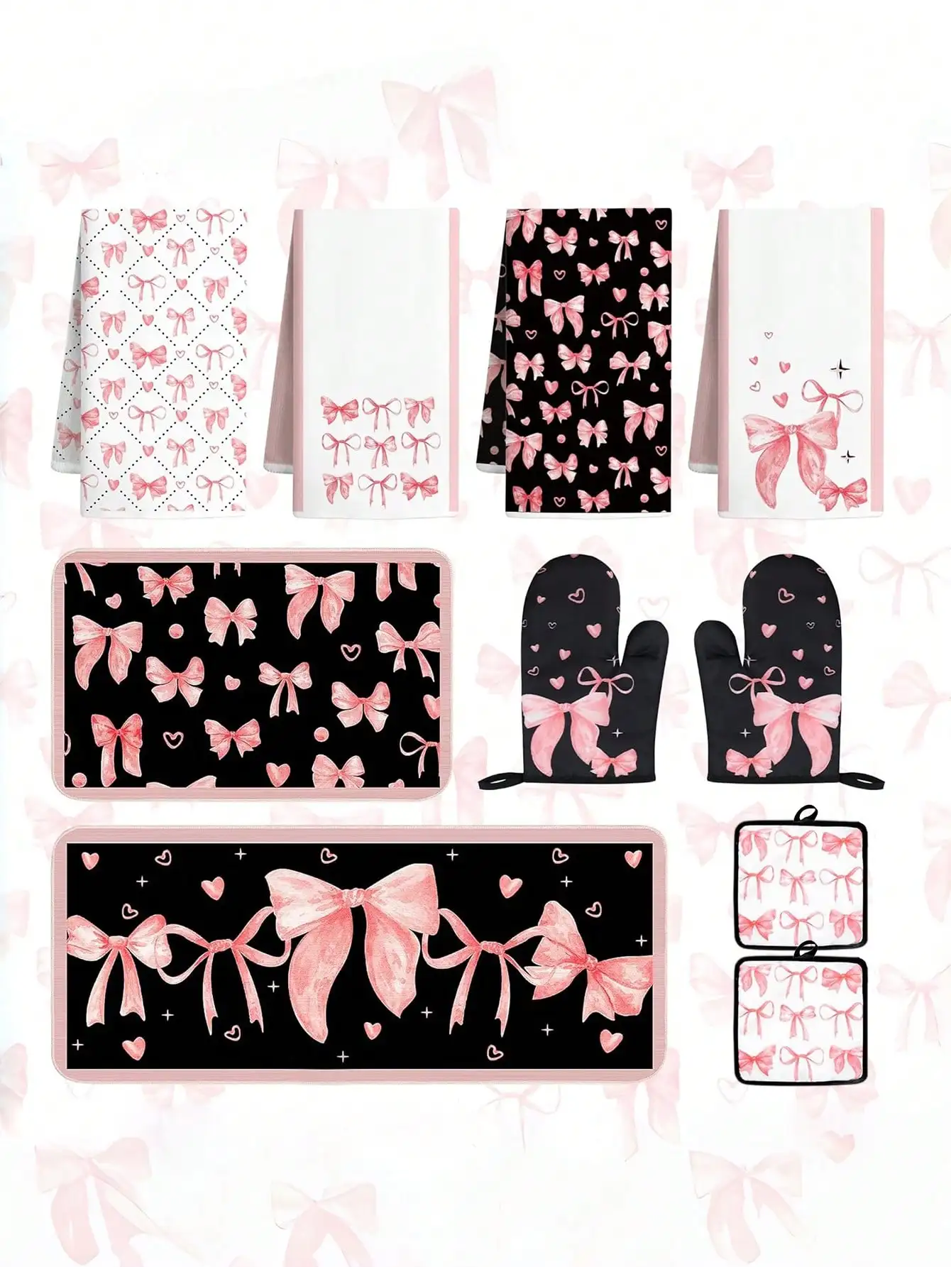 10PCS Pink Bow Kitchen Accesso - Baking Kitchen Set recension och pris