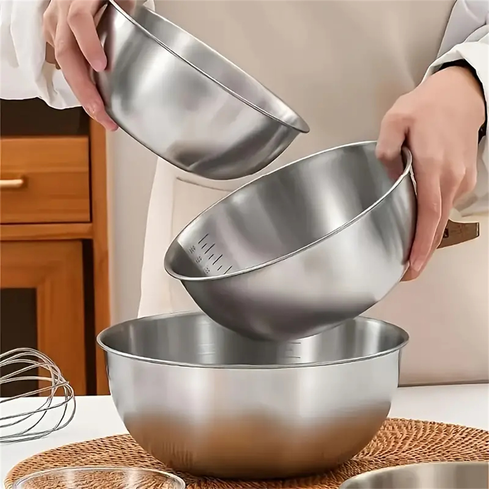 1-3 Stainless Steel Bowl Set w - Baking Kitchen Set recension och pris