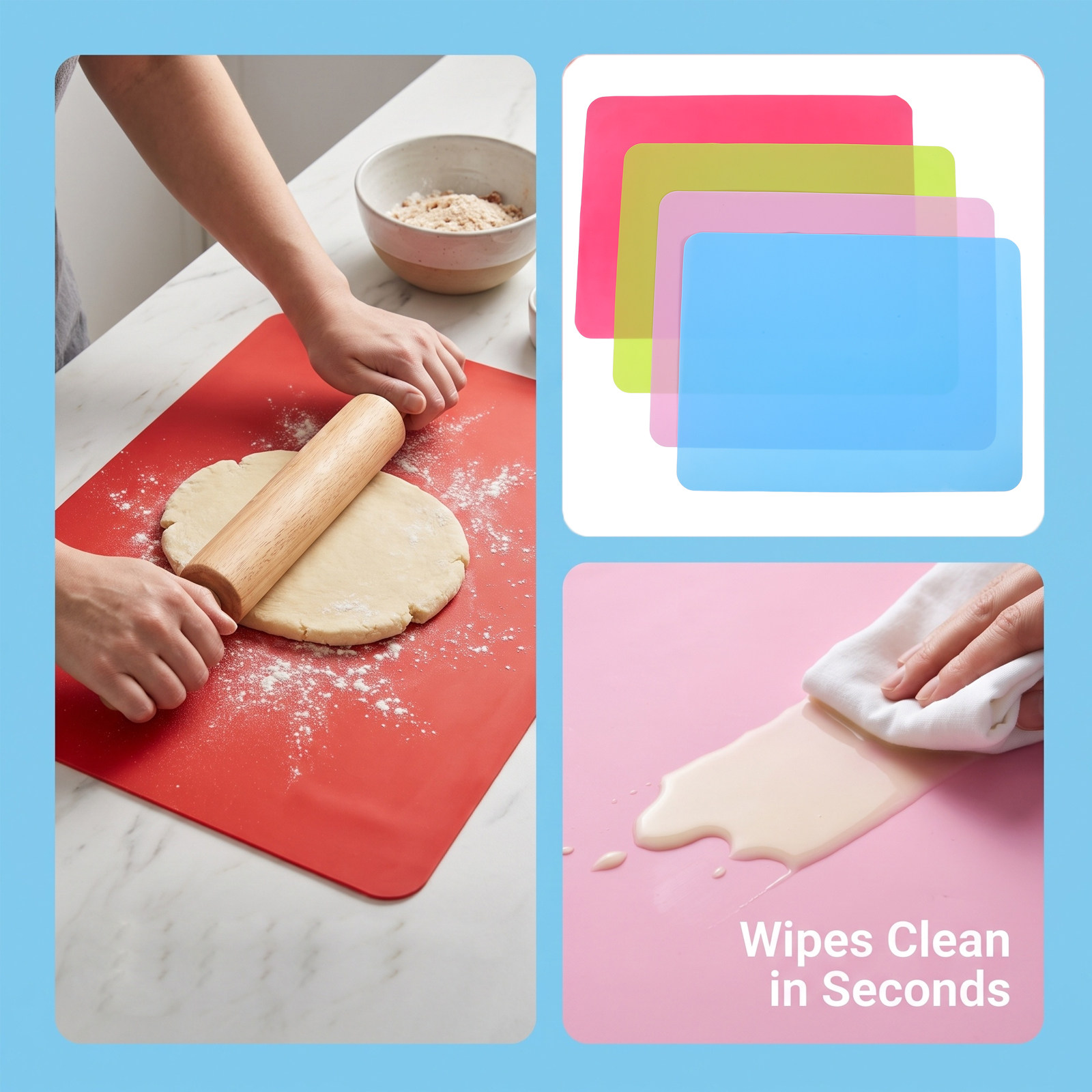 4 pcs Pastry Dough Rolling Bak - Kitchen Roller Baking recension och pris