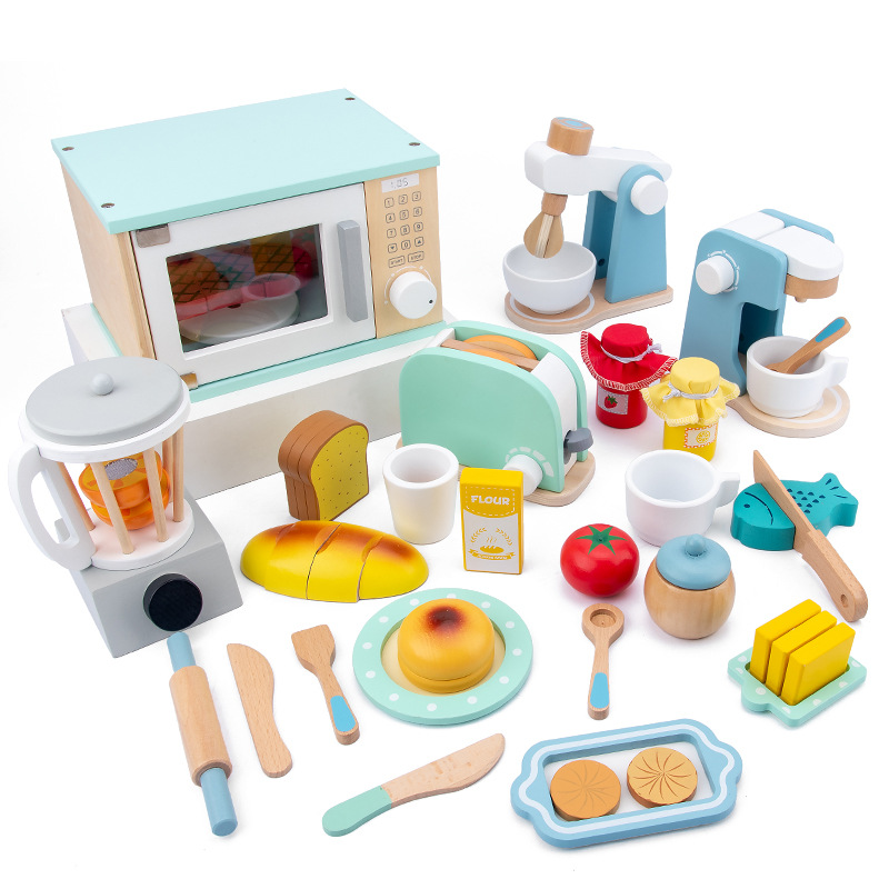 Wooden Pretend Kitchen Playset - Kitchen Kids Baking Set recension och pris