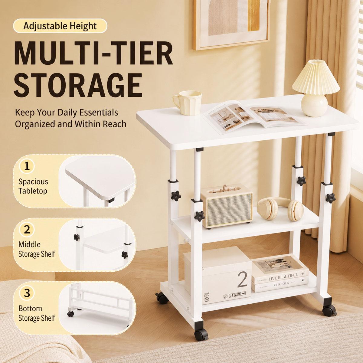 3-Tier Adjustable Height Rolli - Kitchen Baking Cart recension och pris