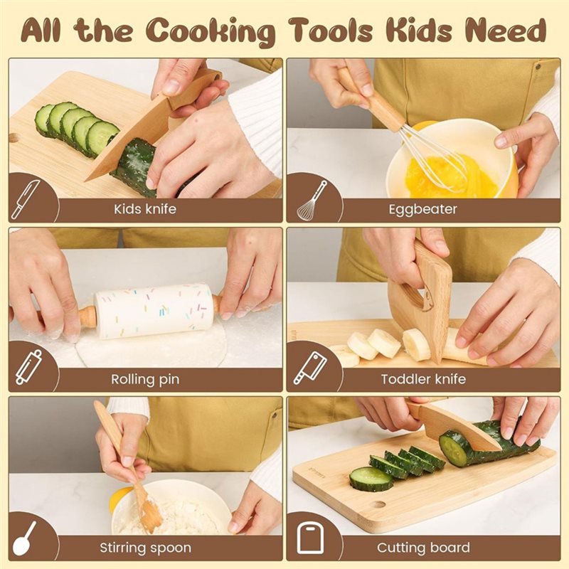 Wooden Kids Knife And Toddler  - Kitchen Kids Baking Set recension och pris